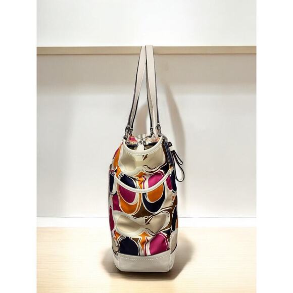 Coach F23299 Park Hand Drawn Scarf Print North/South Tote & Matching Wristlet - Picture 4 of 14